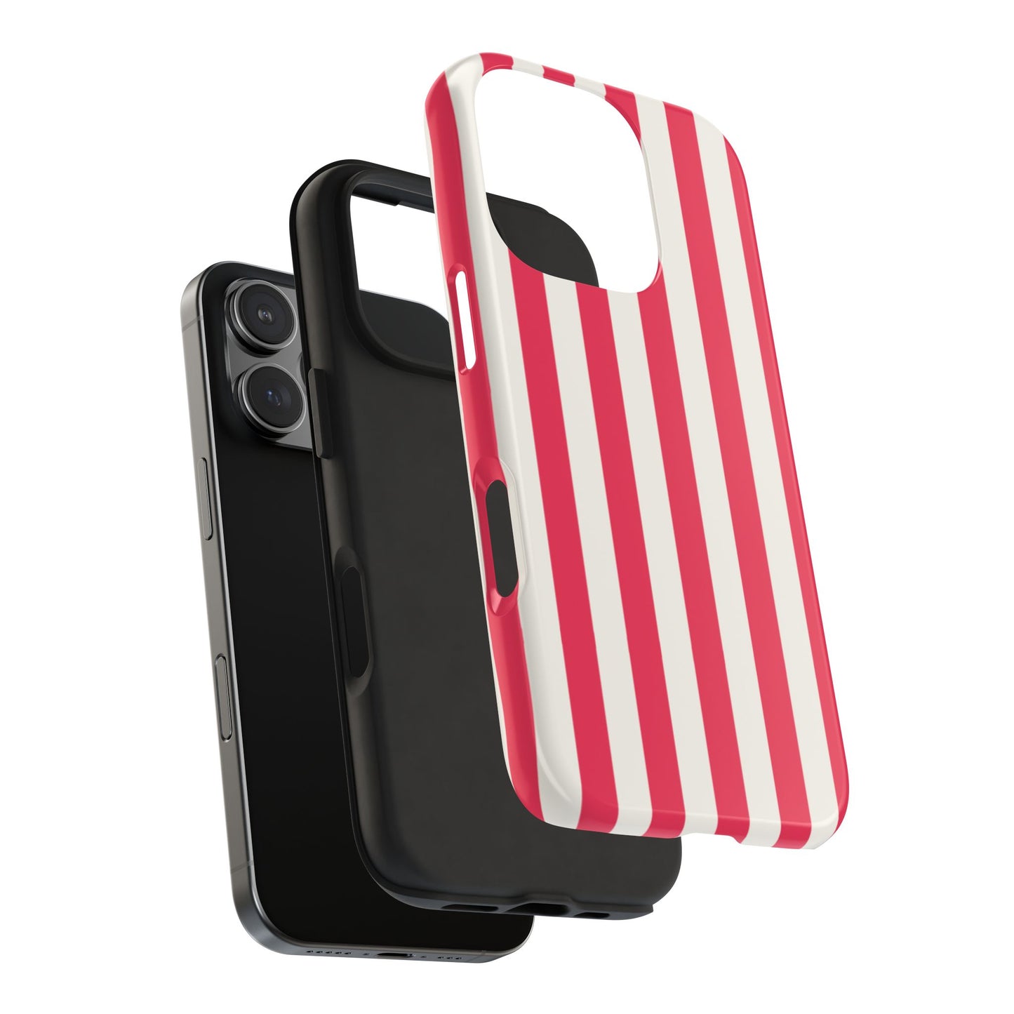 Red Strips — Red & White Vertical Stripe Tough Phone Case