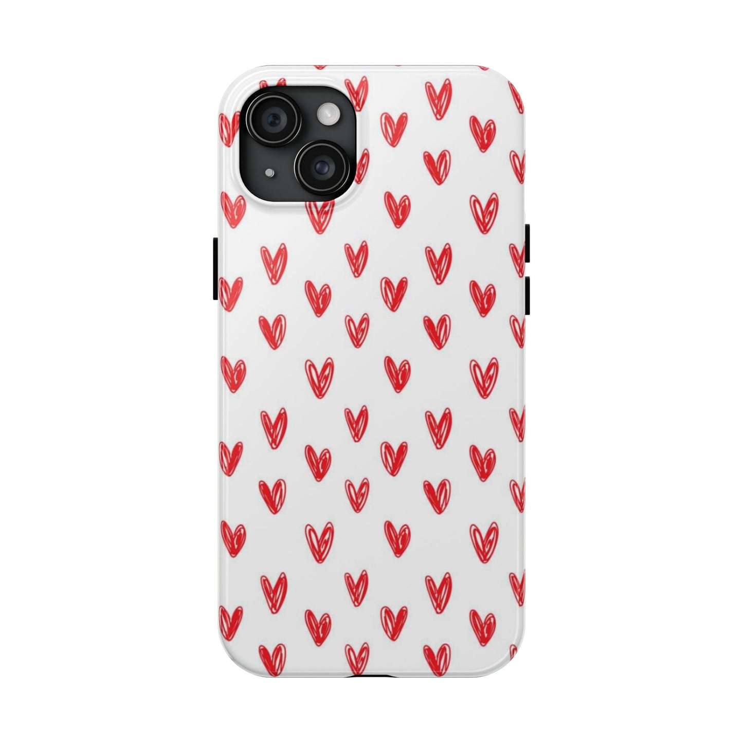 Love Notes | Red Hand-Drawn Hearts Phone Case Tough Phone Case