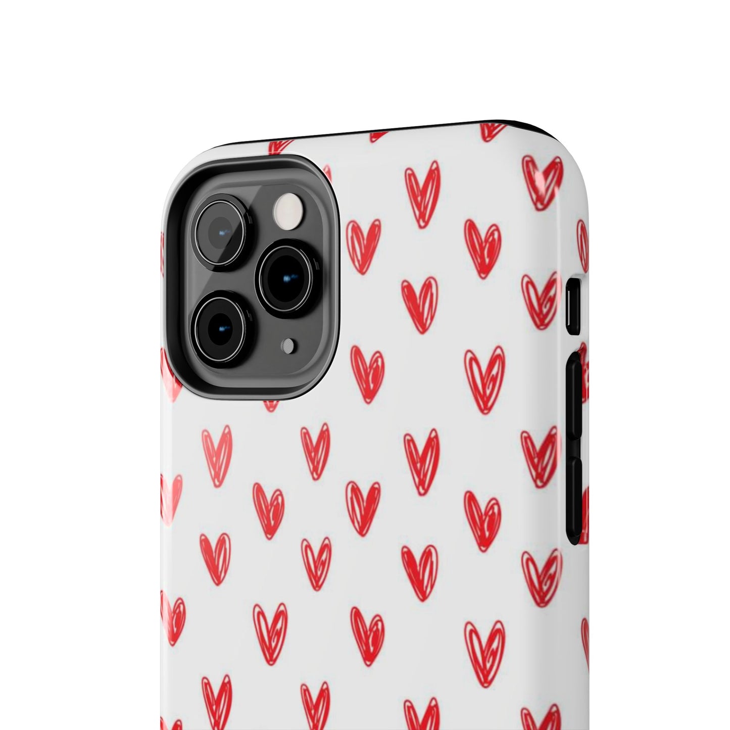 Love Notes | Red Hand-Drawn Hearts Phone Case Tough Phone Case