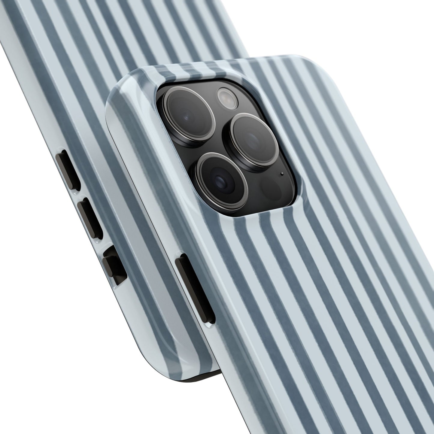 Rainy Day – Striped Tough Phone Case Blue Vertical Stripes,