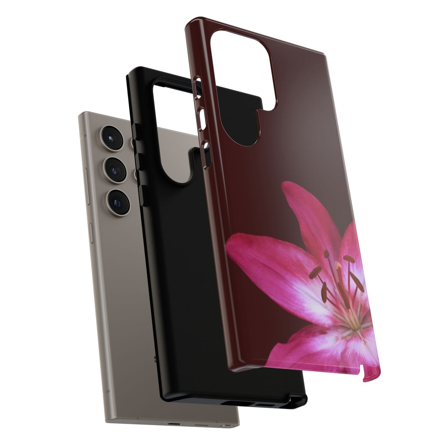 Burgundy Lily Floral – Phone Case Tough Case