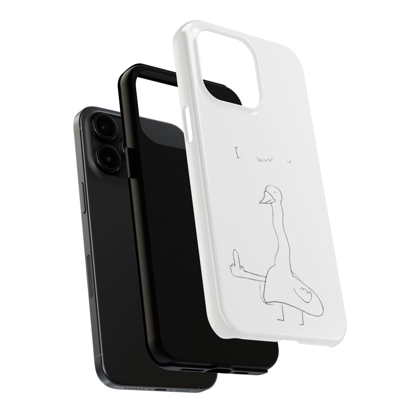 Funny Duck 'I wuv u'— Tough Phone Case