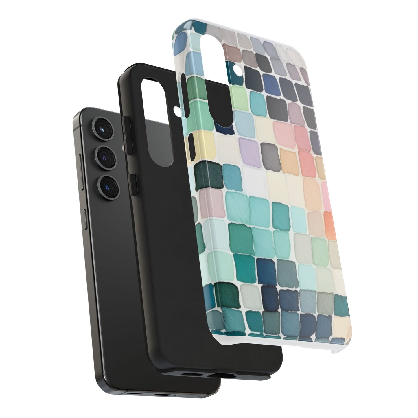 Watercolor —  Abstract Mosaic Tough Phone Case Pastel Tile Protective Cover