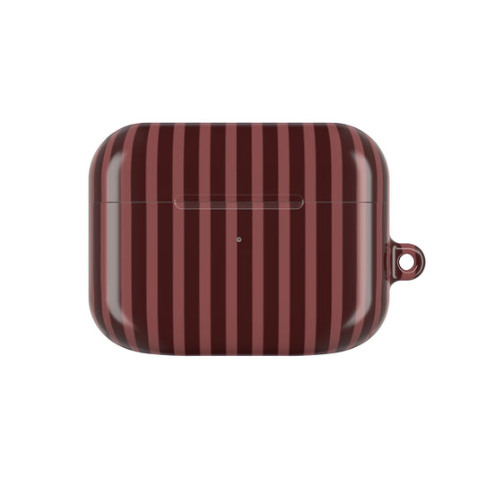 Striped Double Burgundy  —  AirPod Case