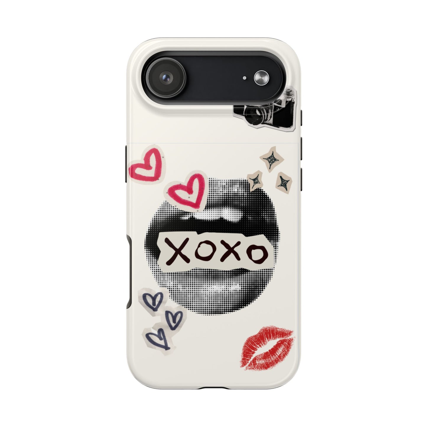 XOXO Lips Phone Case | Retro Pop Art Camera & Hearts