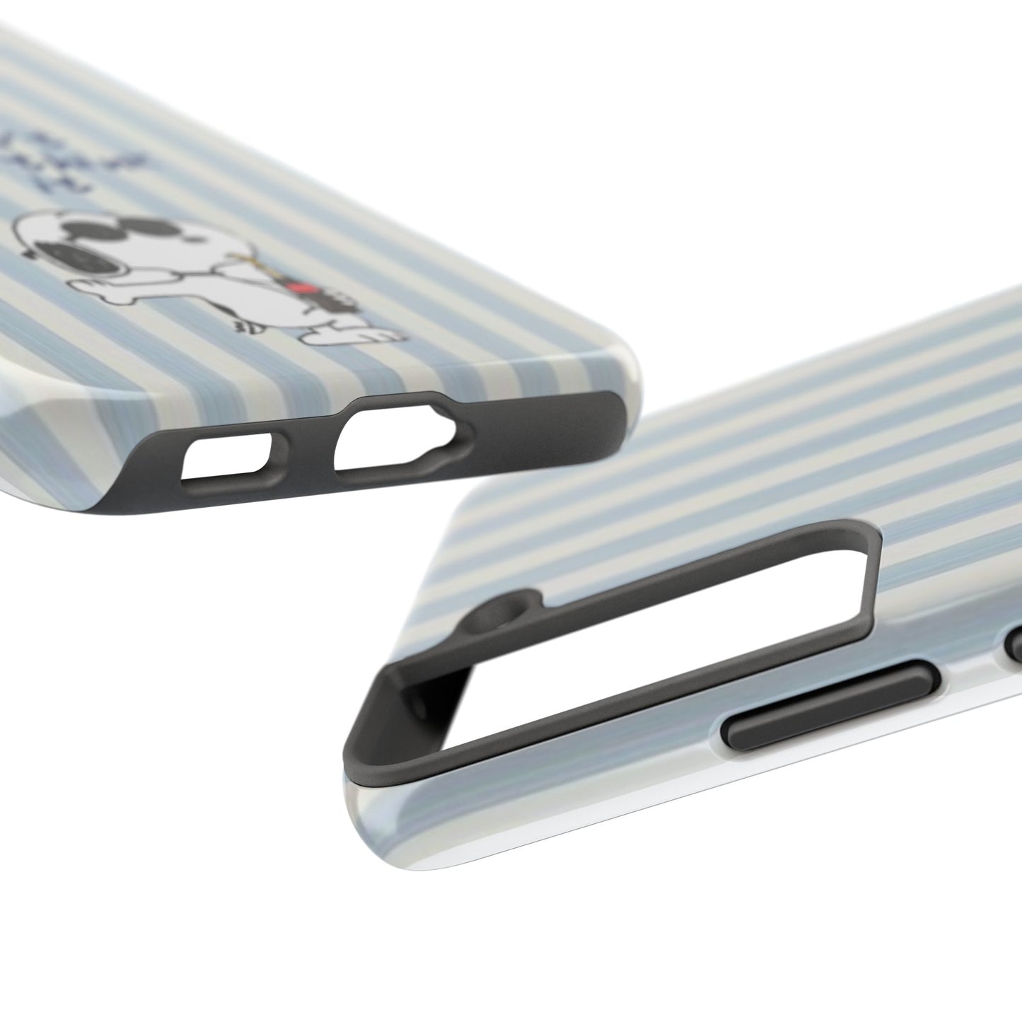 Snoopy "Don't Overthink It" Tough Phone Case — Striped Protective Cover
