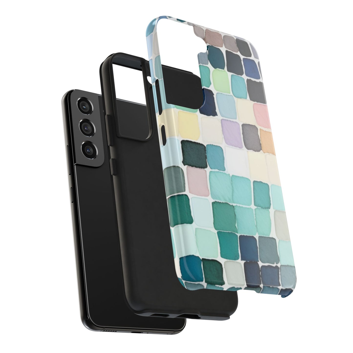 Watercolor —  Abstract Mosaic Tough Phone Case Pastel Tile Protective Cover