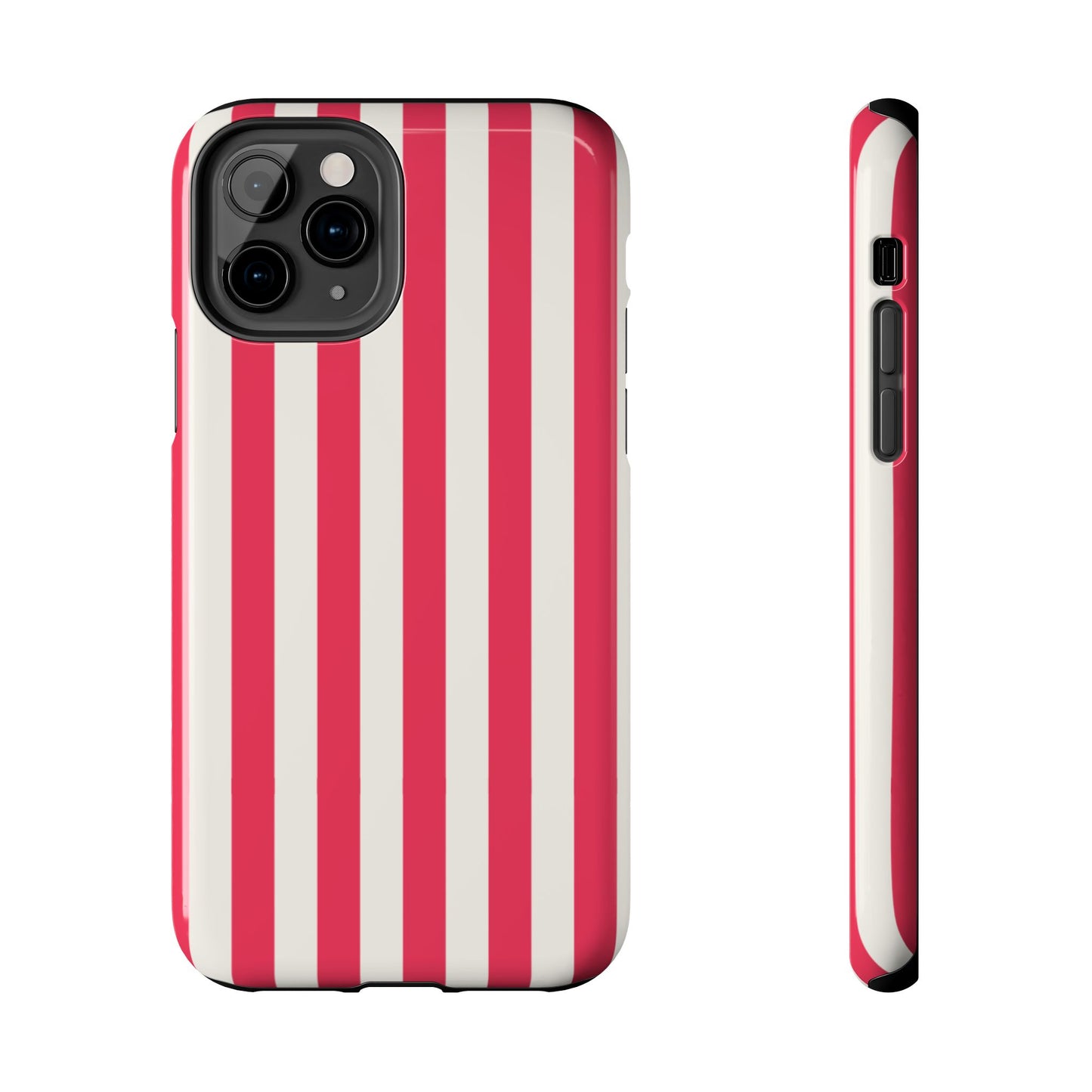 Red Strips — Red & White Vertical Stripe Tough Phone Case