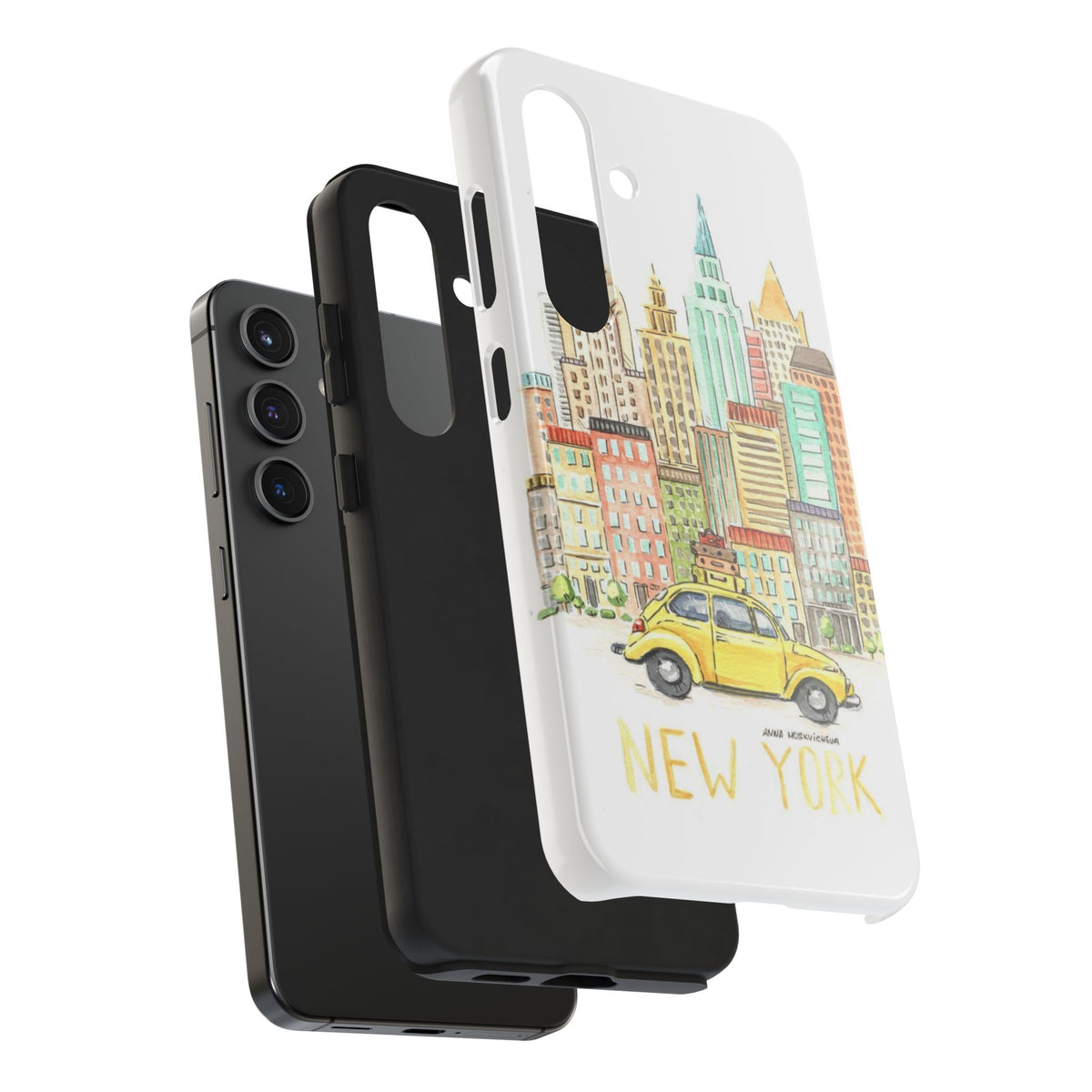 New York – New York Watercolor Skyline Tough Phone Case