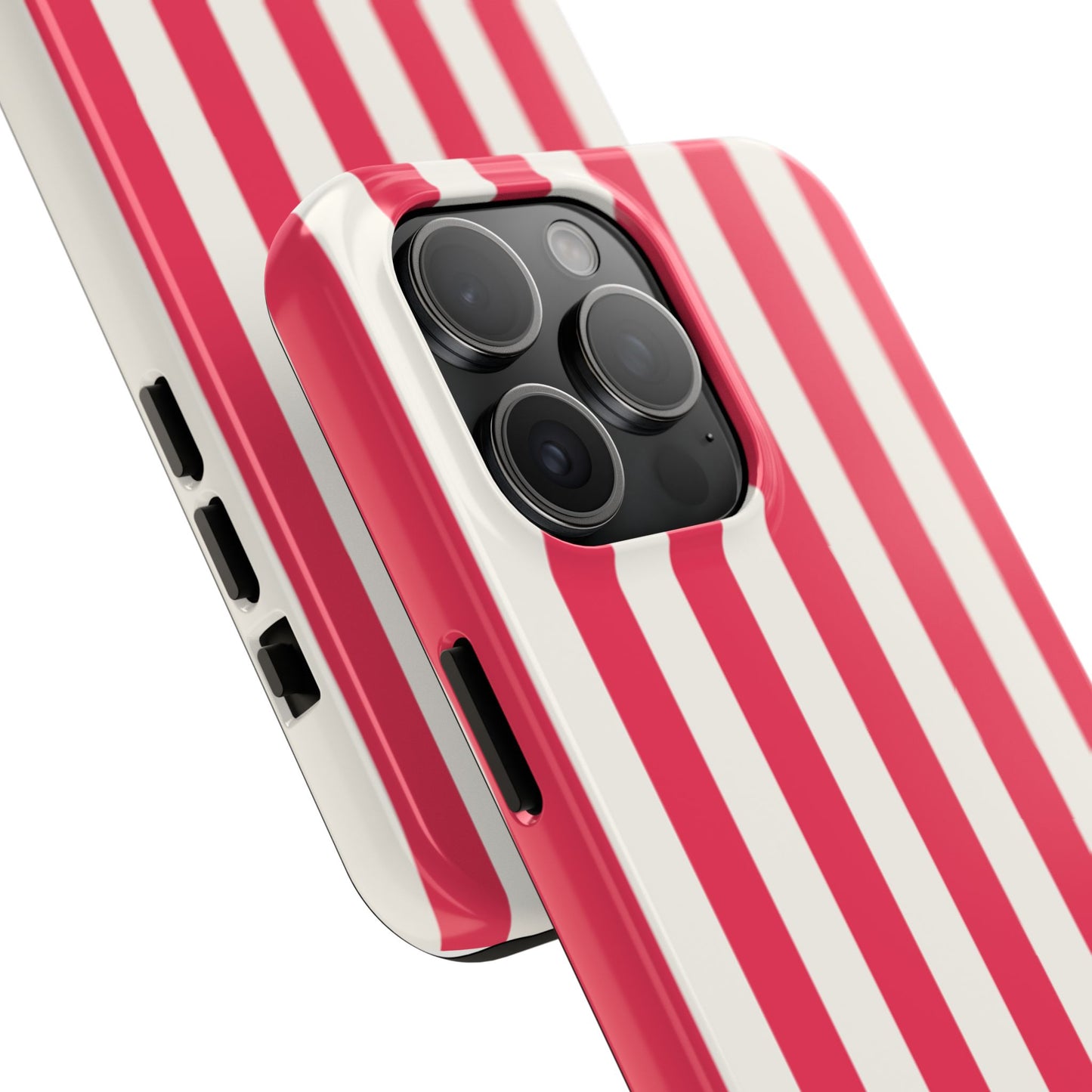 Red Strips — Red & White Vertical Stripe Tough Phone Case