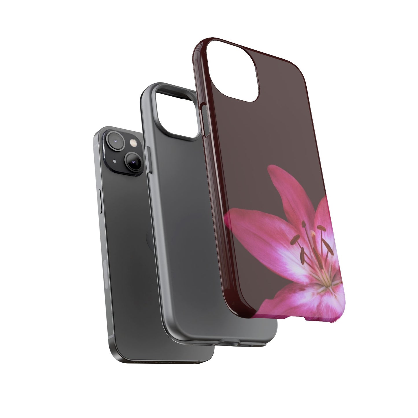 Burgundy Lily Floral – Phone Case Tough Case