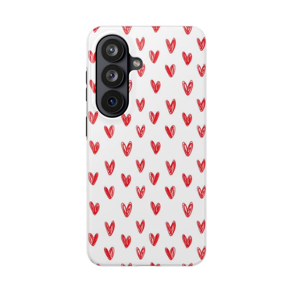 Love Notes | Red Hand-Drawn Hearts Phone Case Tough Phone Case