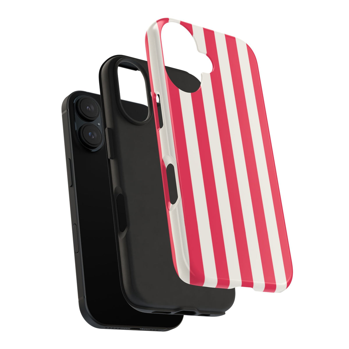 Red Strips — Red & White Vertical Stripe Tough Phone Case