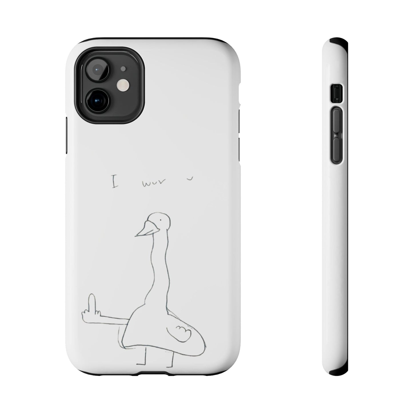 Funny Duck 'I wuv u'— Tough Phone Case