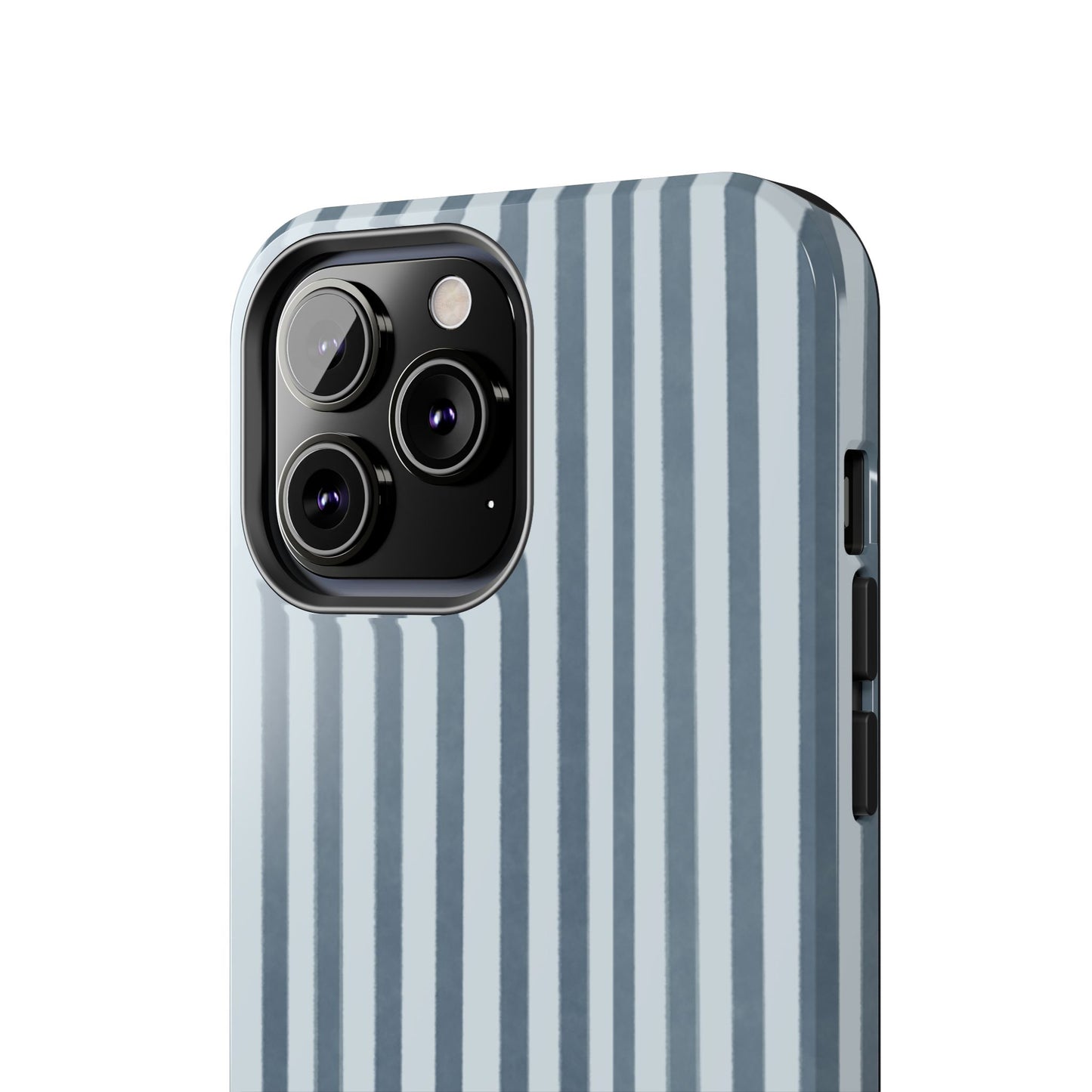 Rainy Day – Striped Tough Phone Case Blue Vertical Stripes,