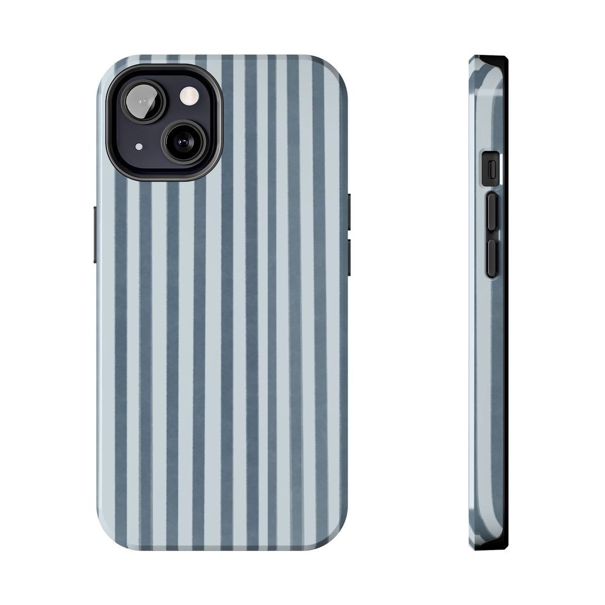 Rainy Day – Striped Tough Phone Case Blue Vertical Stripes,