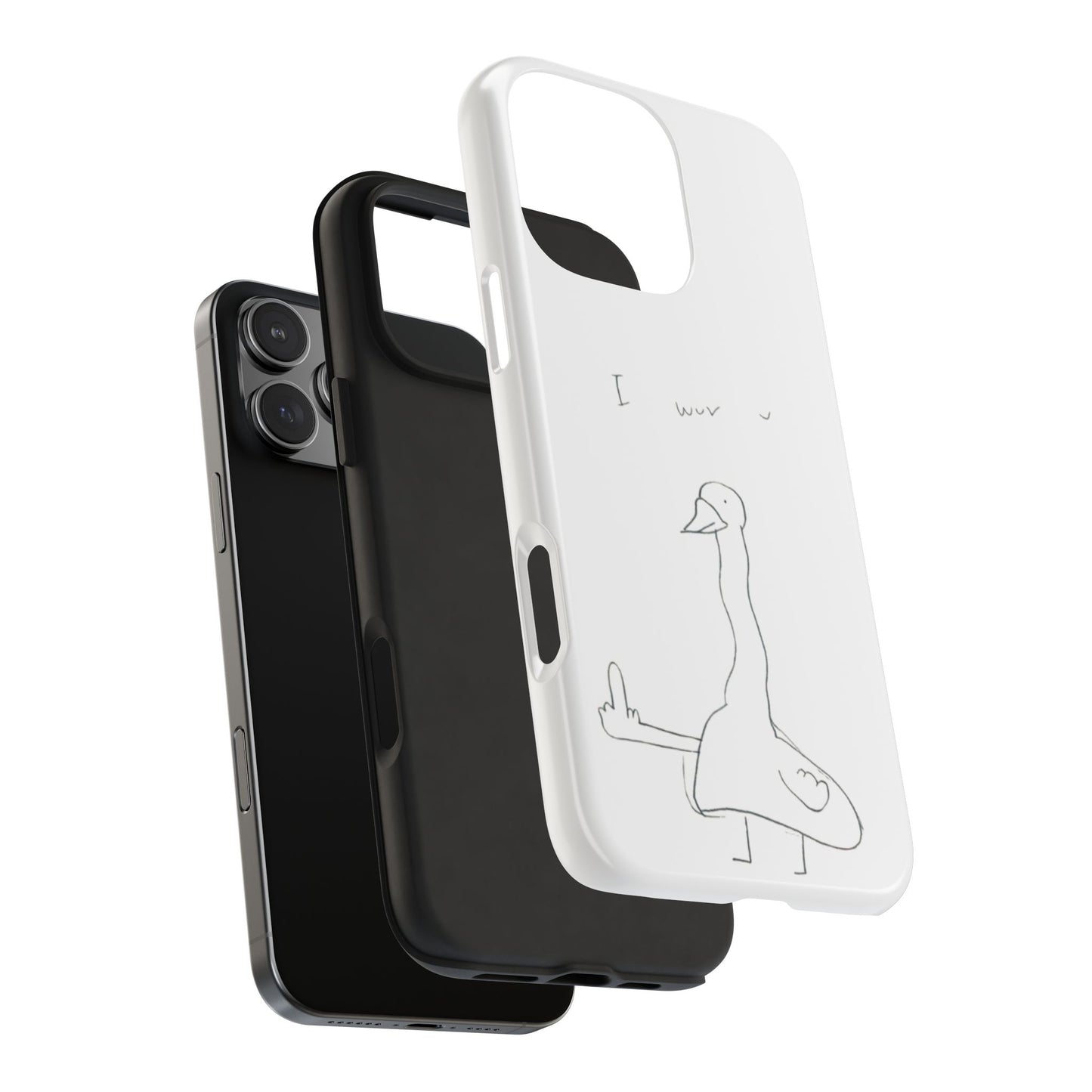 Funny Duck 'I wuv u'— Tough Phone Case