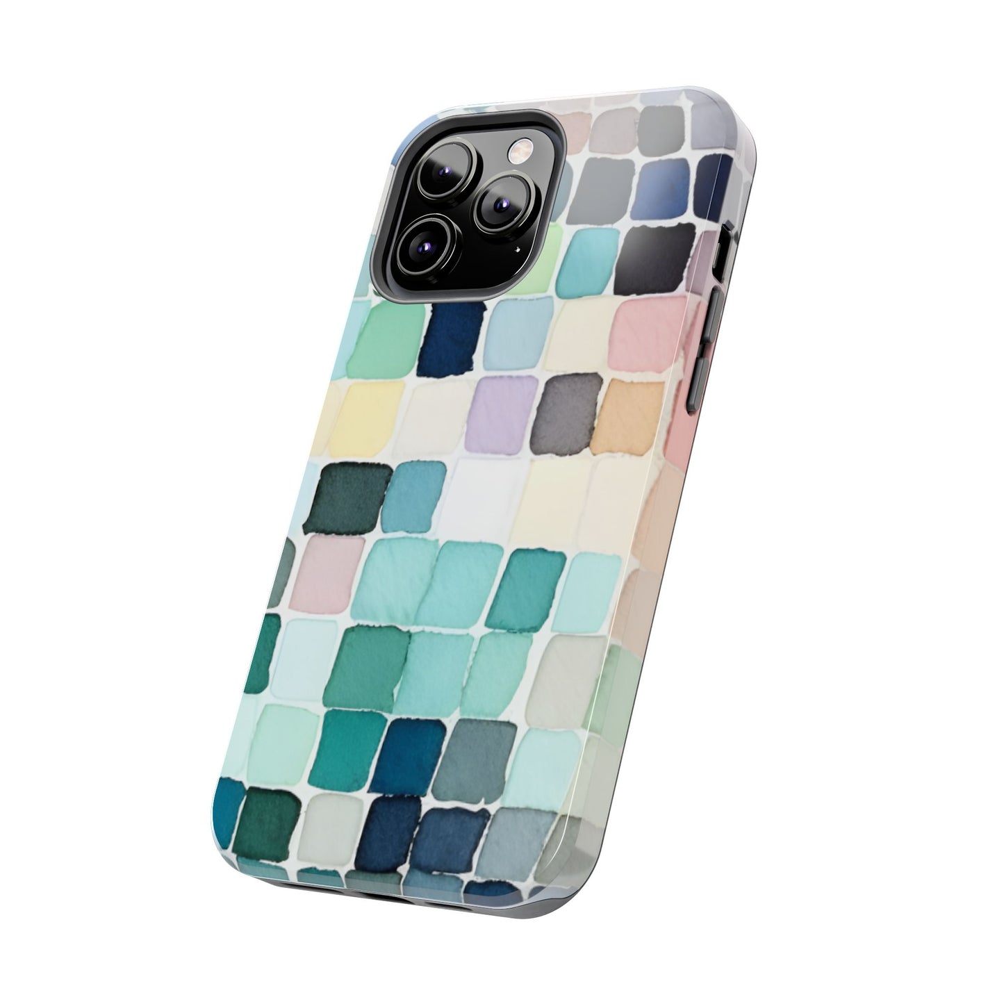Watercolor —  Abstract Mosaic Tough Phone Case Pastel Tile Protective Cover