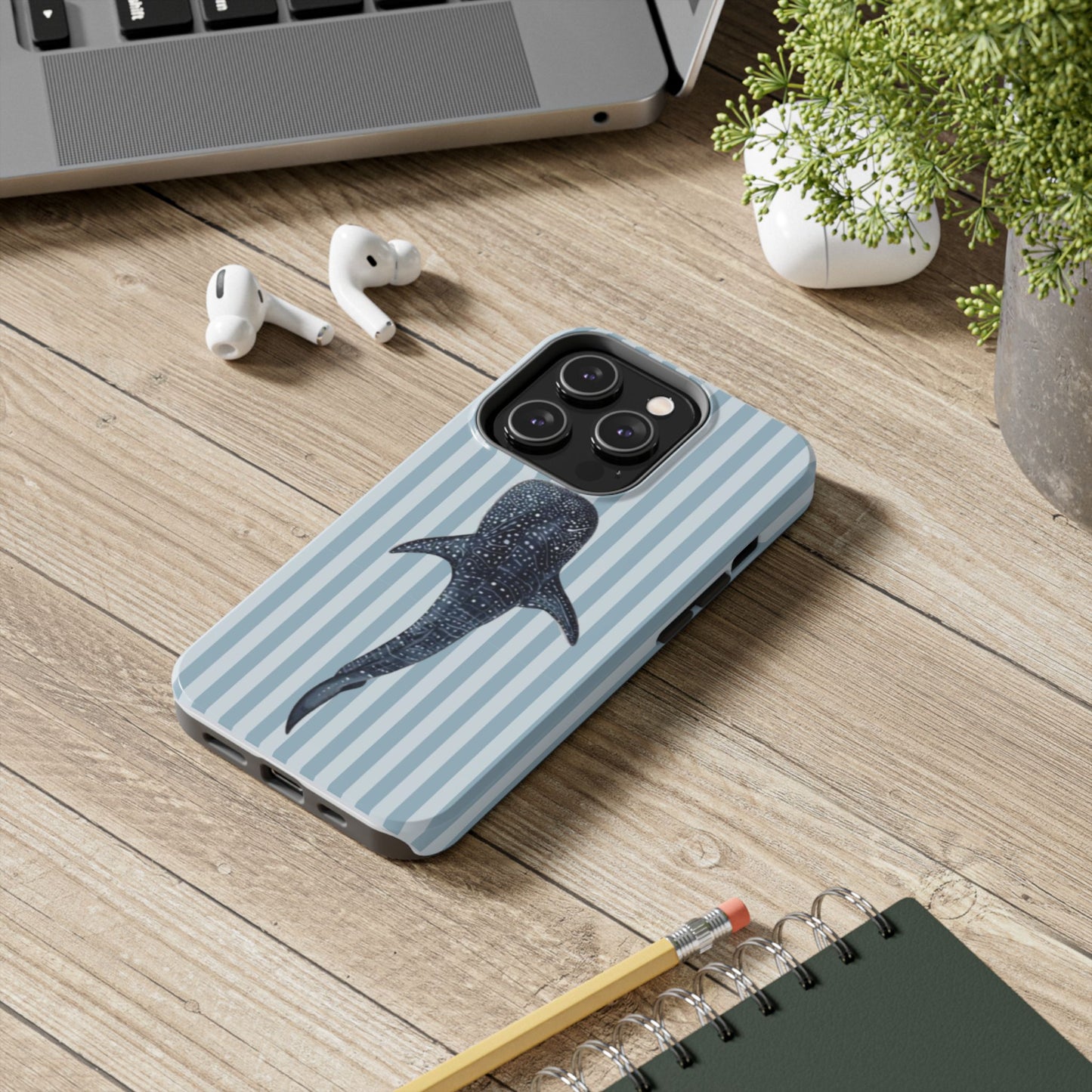Deep Sea  — Blue Striped Tough Protective Cover