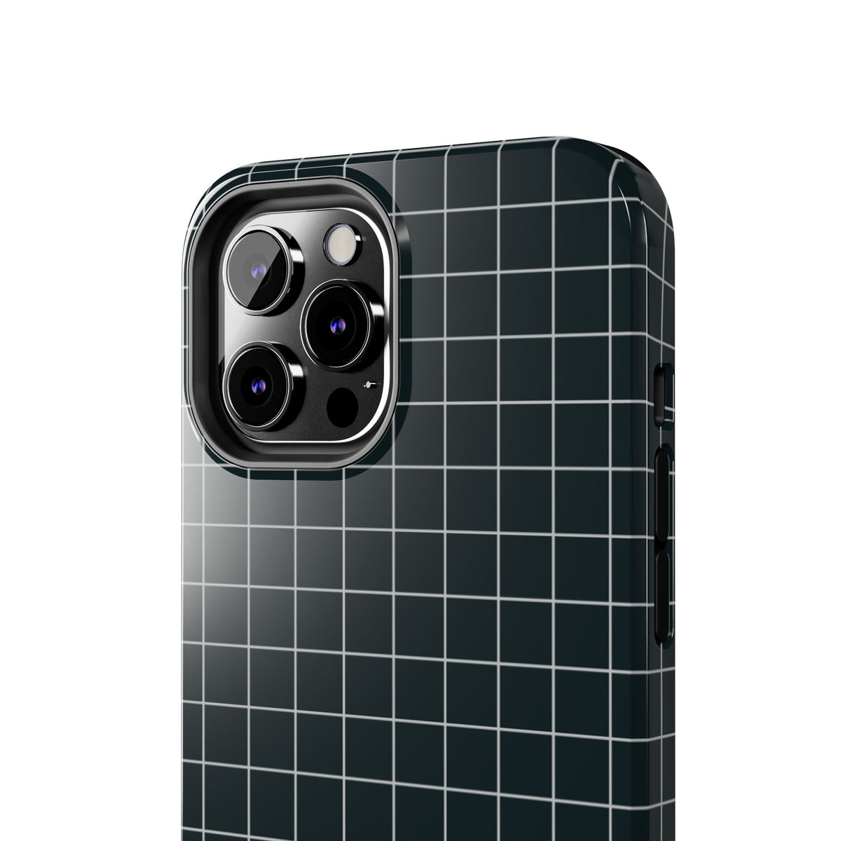 Black White Minimalist  Grid Pattern  —  Tough Phone Case