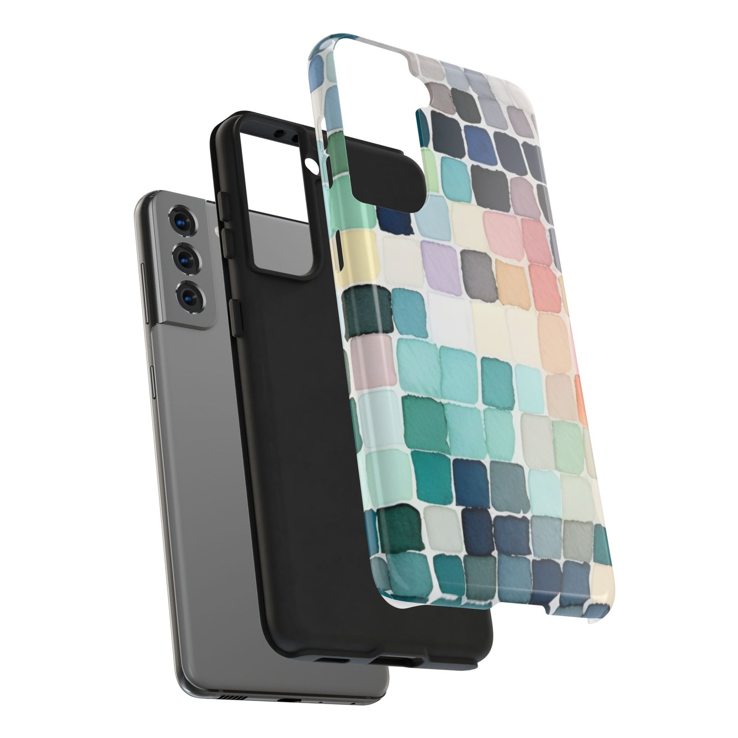 Watercolor —  Abstract Mosaic Tough Phone Case Pastel Tile Protective Cover