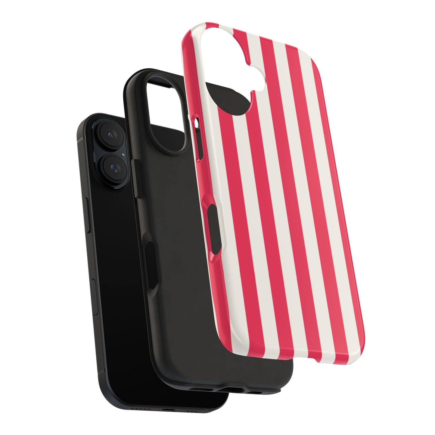 Red Strips — Red & White Vertical Stripe Tough Phone Case