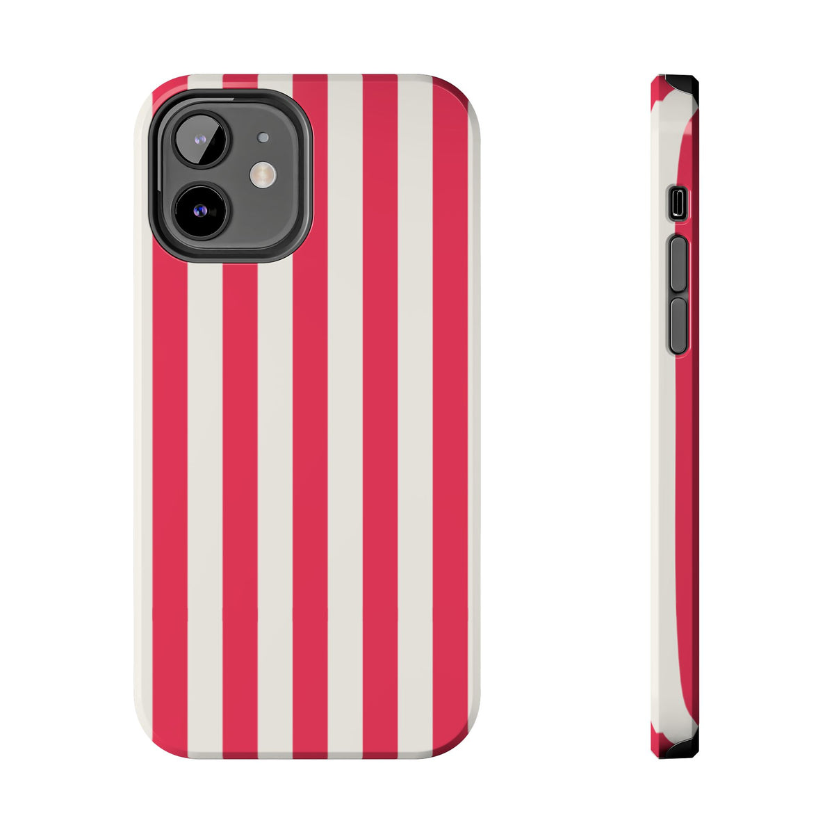 Red Strips — Red & White Vertical Stripe Tough Phone Case