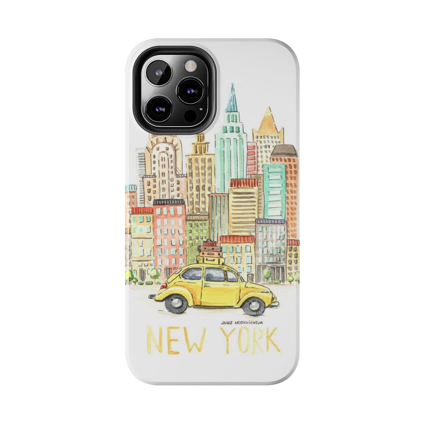 New York – New York Watercolor Skyline Tough Phone Case