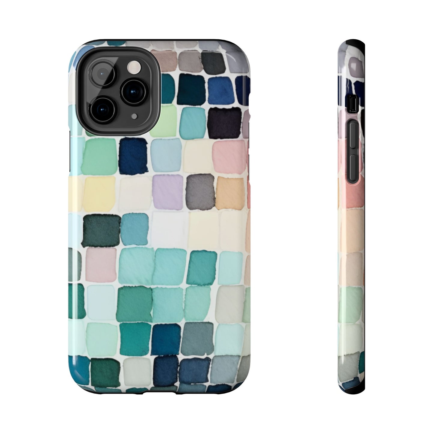 Watercolor —  Abstract Mosaic Tough Phone Case Pastel Tile Protective Cover