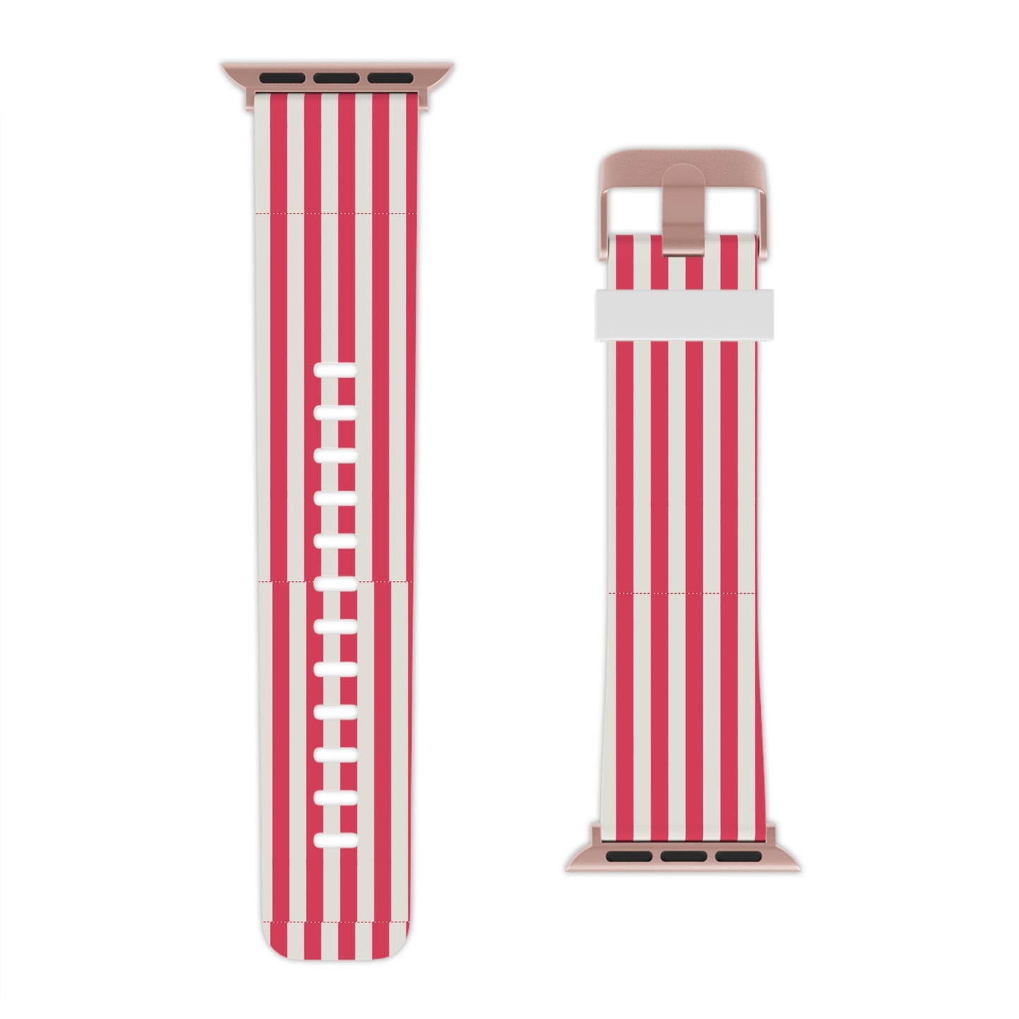 Striped Red & White Apple Watch Band —