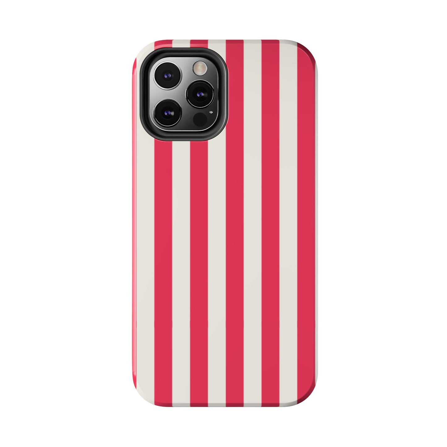 Red Strips — Red & White Vertical Stripe Tough Phone Case