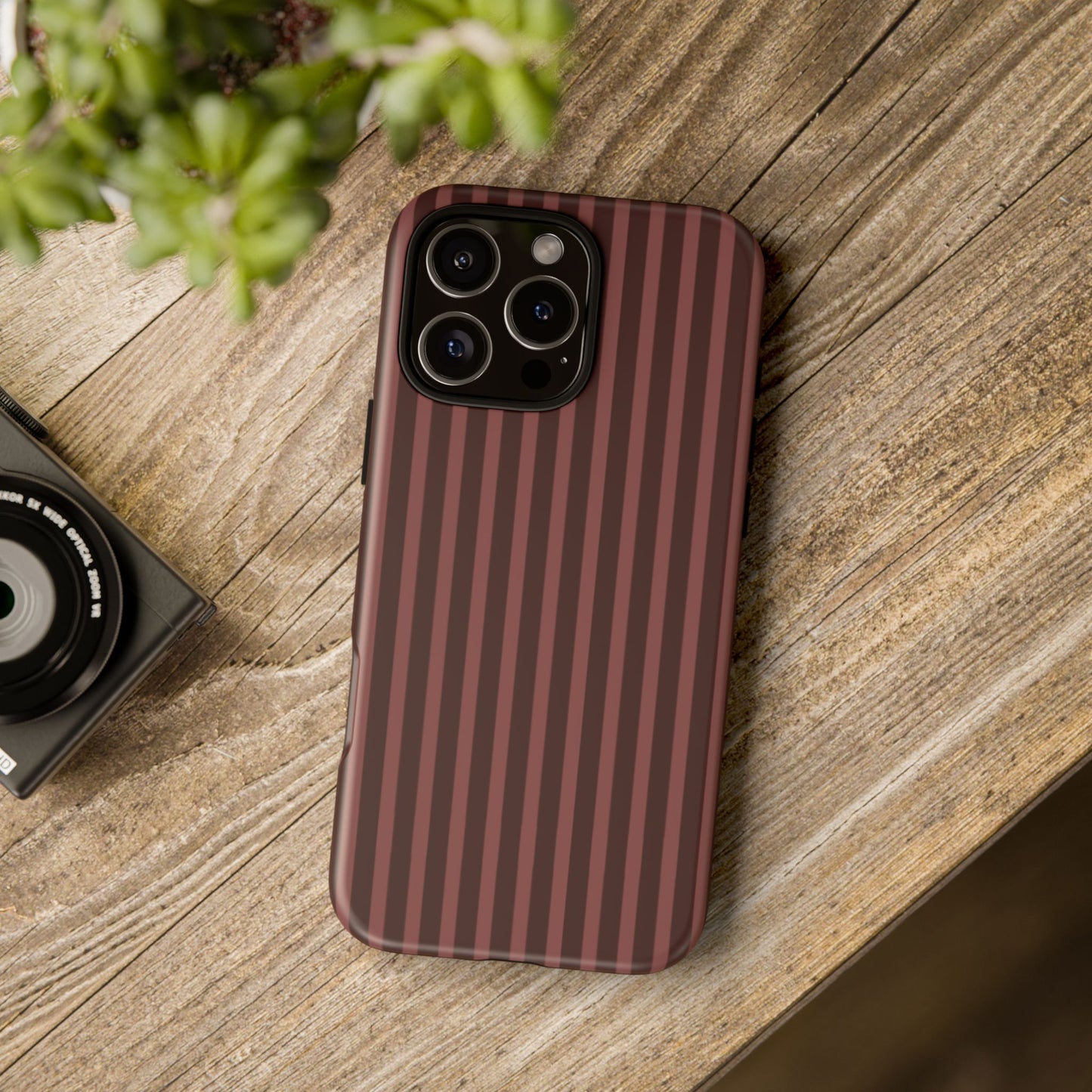 Striped Double Burgundy  — Tough Phone Case