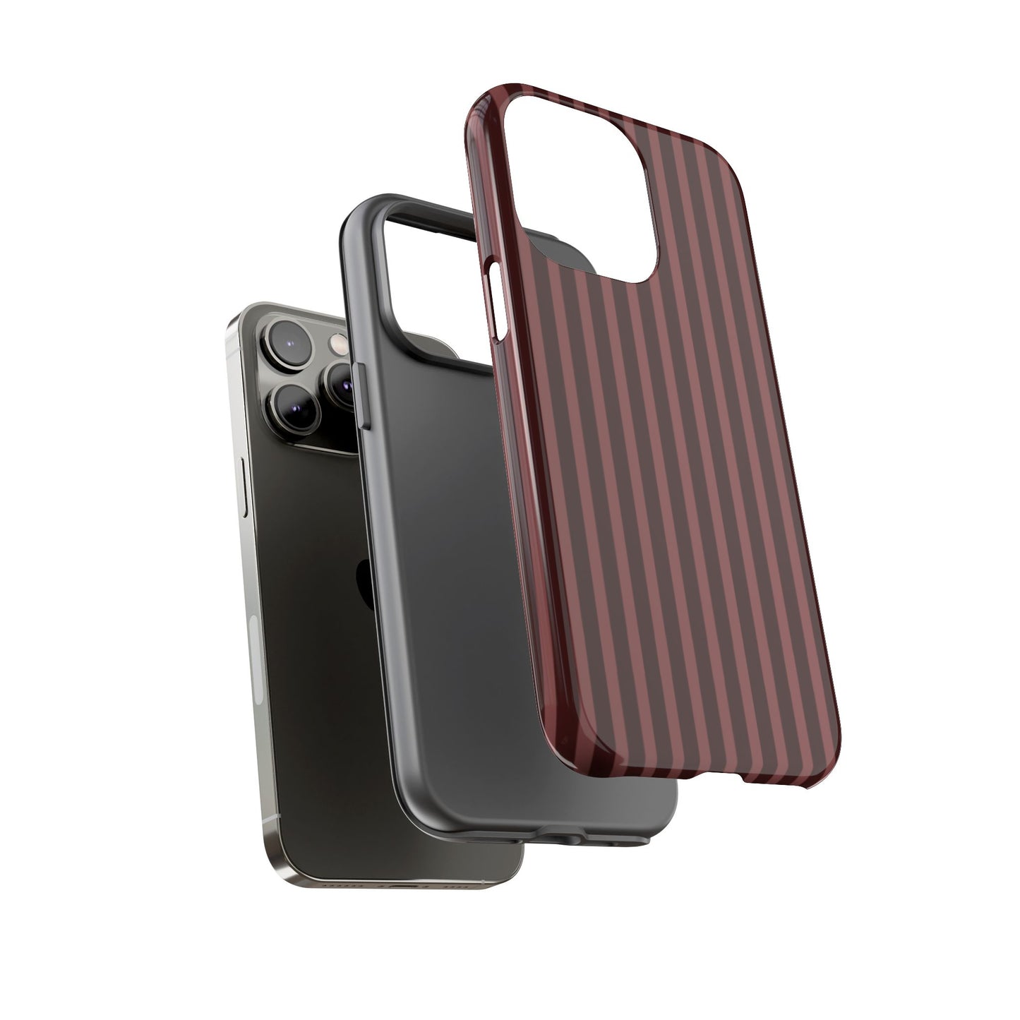 Striped Double Burgundy  — Tough Phone Case