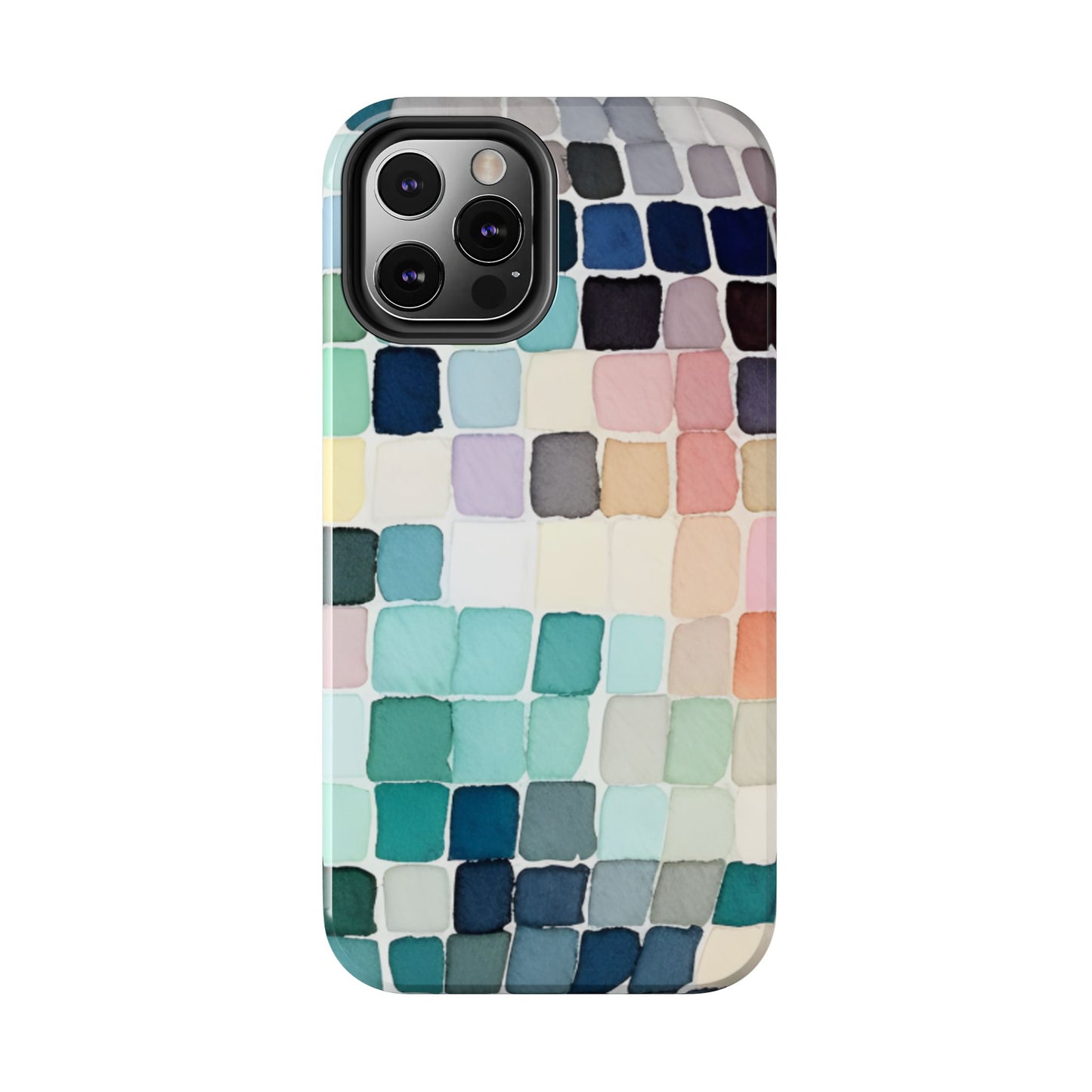 Watercolor —  Abstract Mosaic Tough Phone Case Pastel Tile Protective Cover