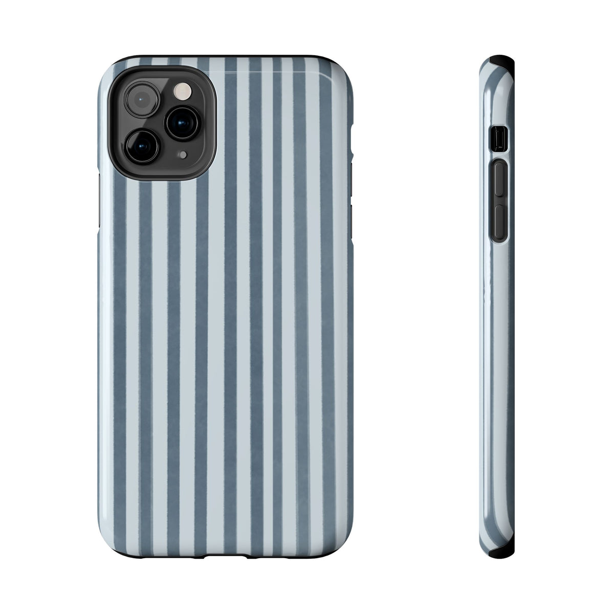 Rainy Day – Striped Tough Phone Case Blue Vertical Stripes,