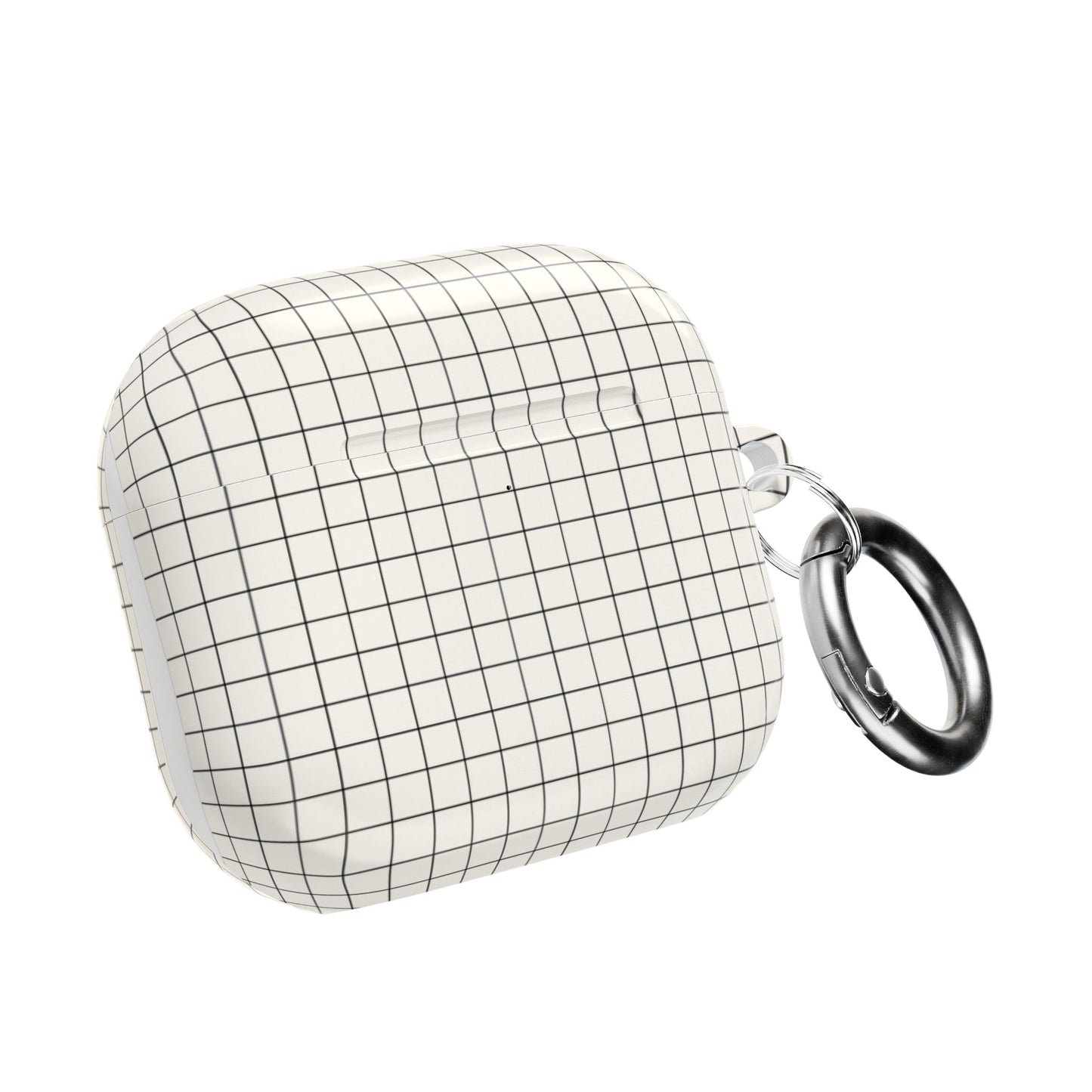 Minimal Grid Pattern AirPod Case | Black Checkered Design