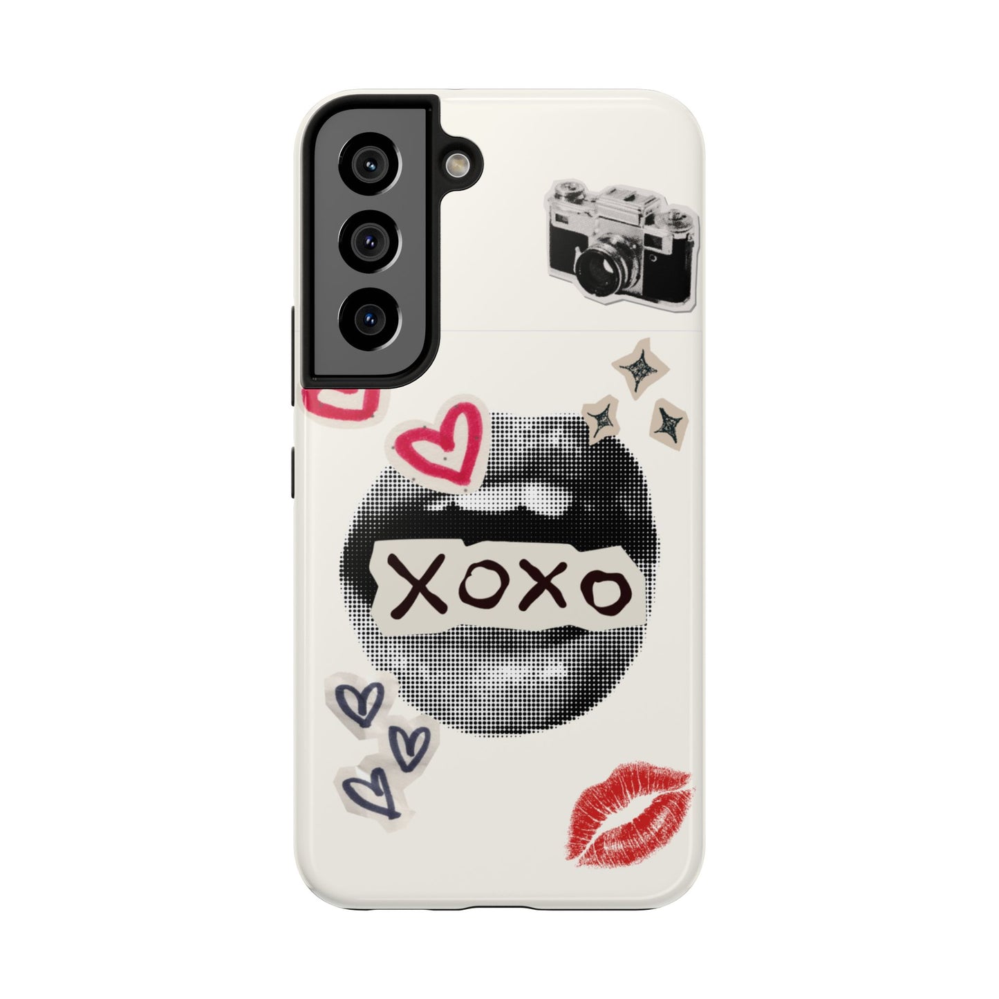 XOXO Lips Phone Case | Retro Pop Art Camera & Hearts