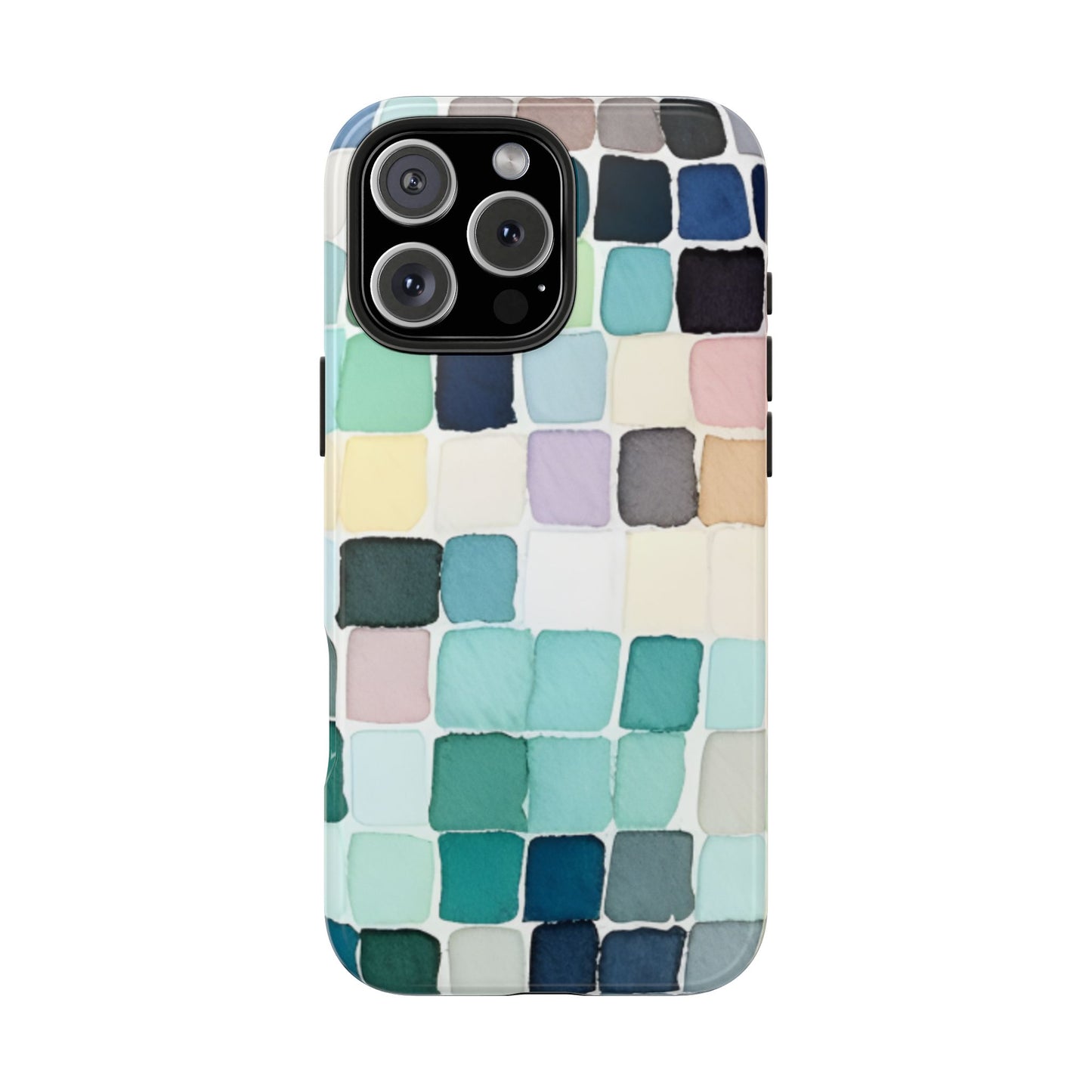 Watercolor —  Abstract Mosaic Tough Phone Case Pastel Tile Protective Cover