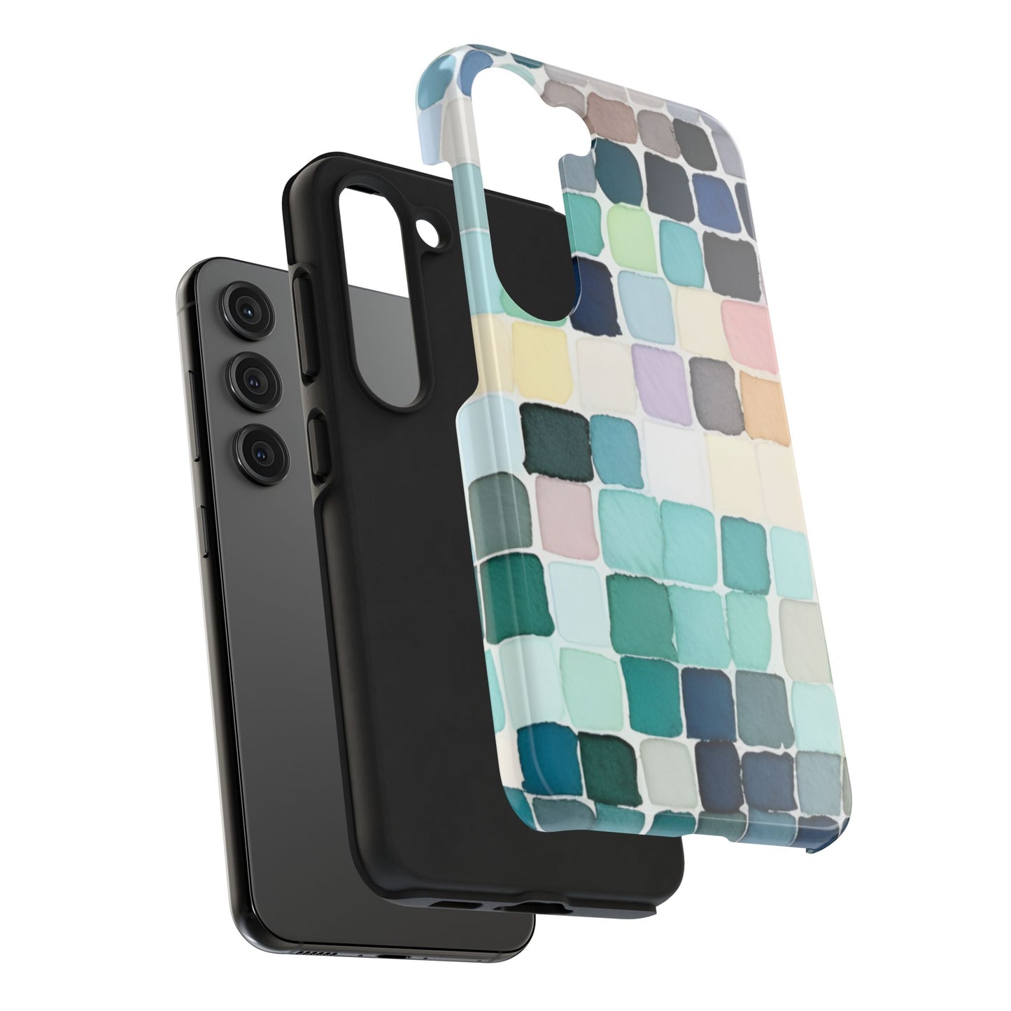 Watercolor —  Abstract Mosaic Tough Phone Case Pastel Tile Protective Cover