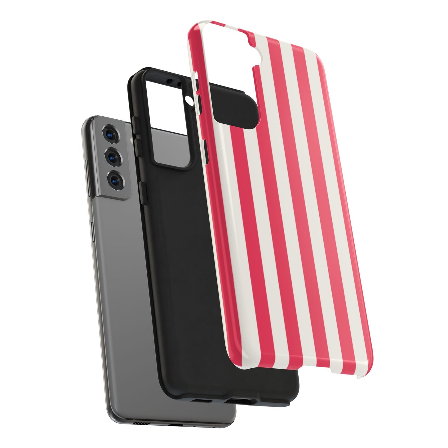 Red Strips — Red & White Vertical Stripe Tough Phone Case