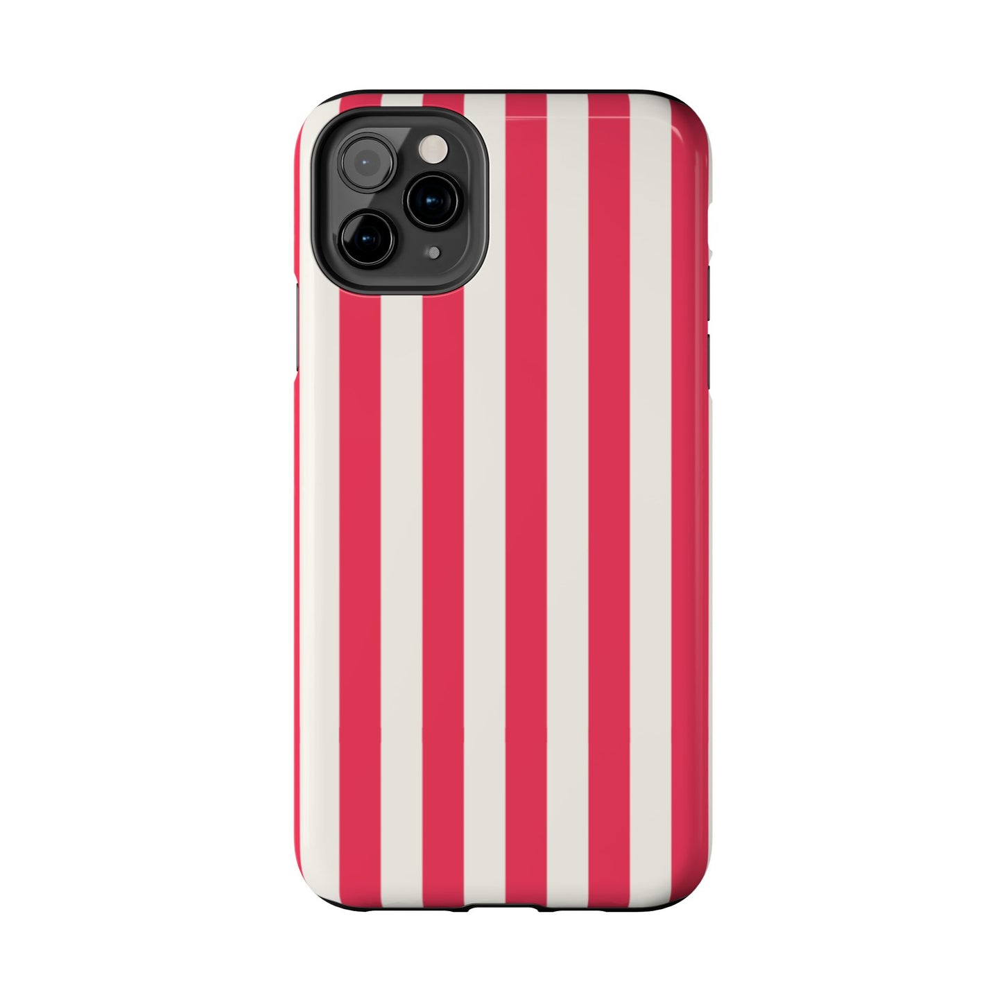 Red Strips — Red & White Vertical Stripe Tough Phone Case