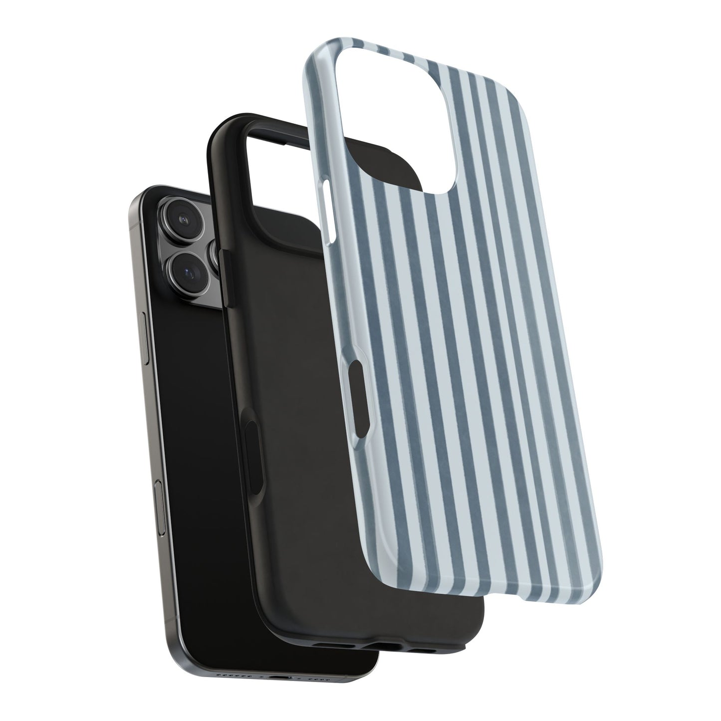 Rainy Day – Striped Tough Phone Case Blue Vertical Stripes,