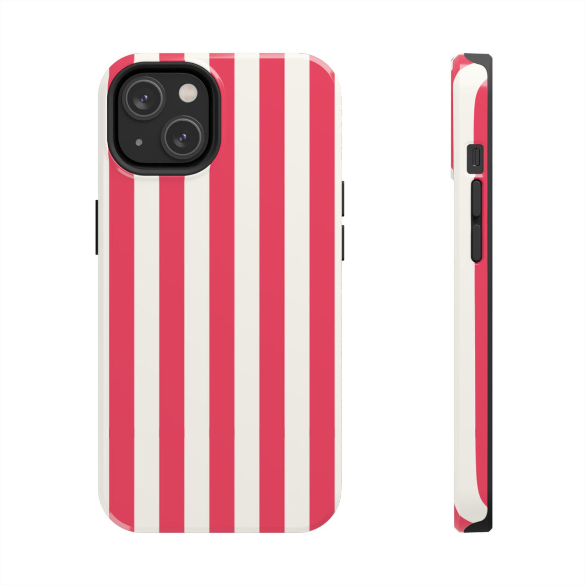 Red Strips — Red & White Vertical Stripe Tough Phone Case
