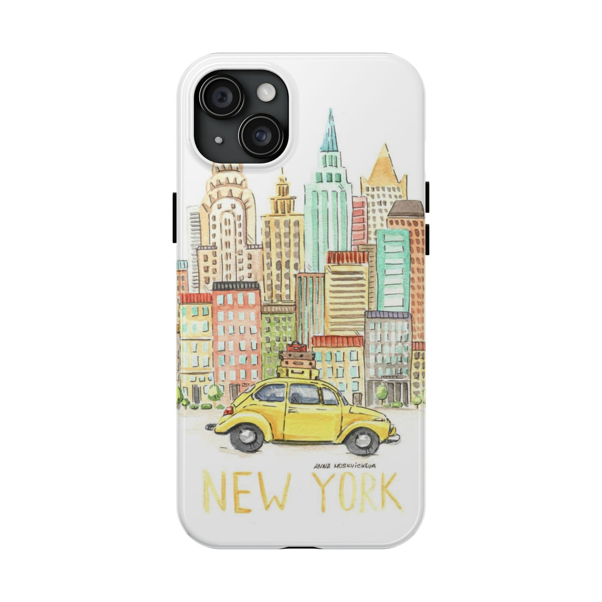 New York – New York Watercolor Skyline Tough Phone Case