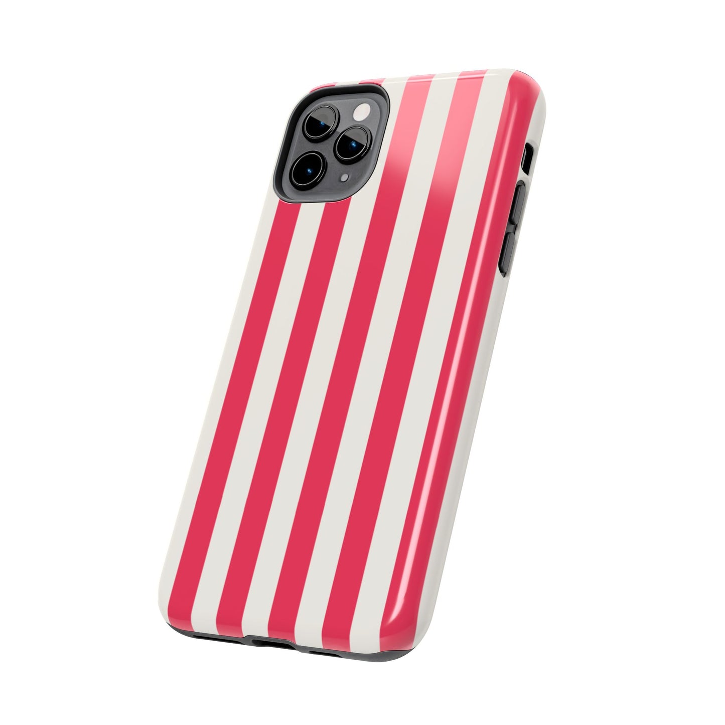 Red Strips — Red & White Vertical Stripe Tough Phone Case
