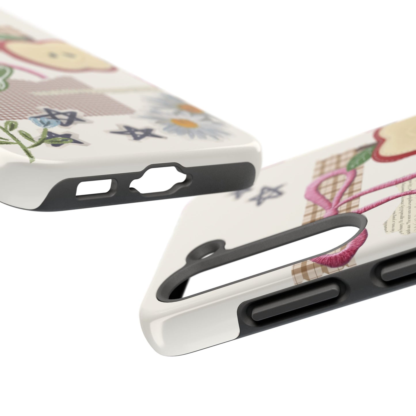 Spring Fling — Collage of Flowers Stars Fruit Fish Newspaper Cream Phone Case
