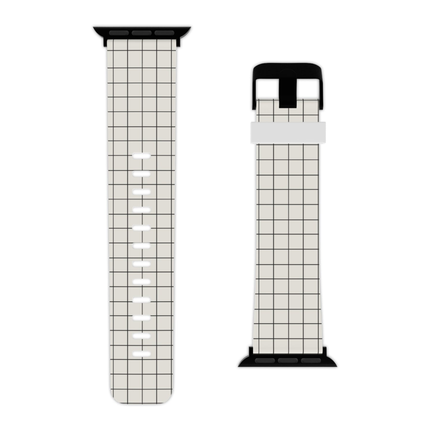 The Draft —  Apple Watch Minimalist White Plaid Strap