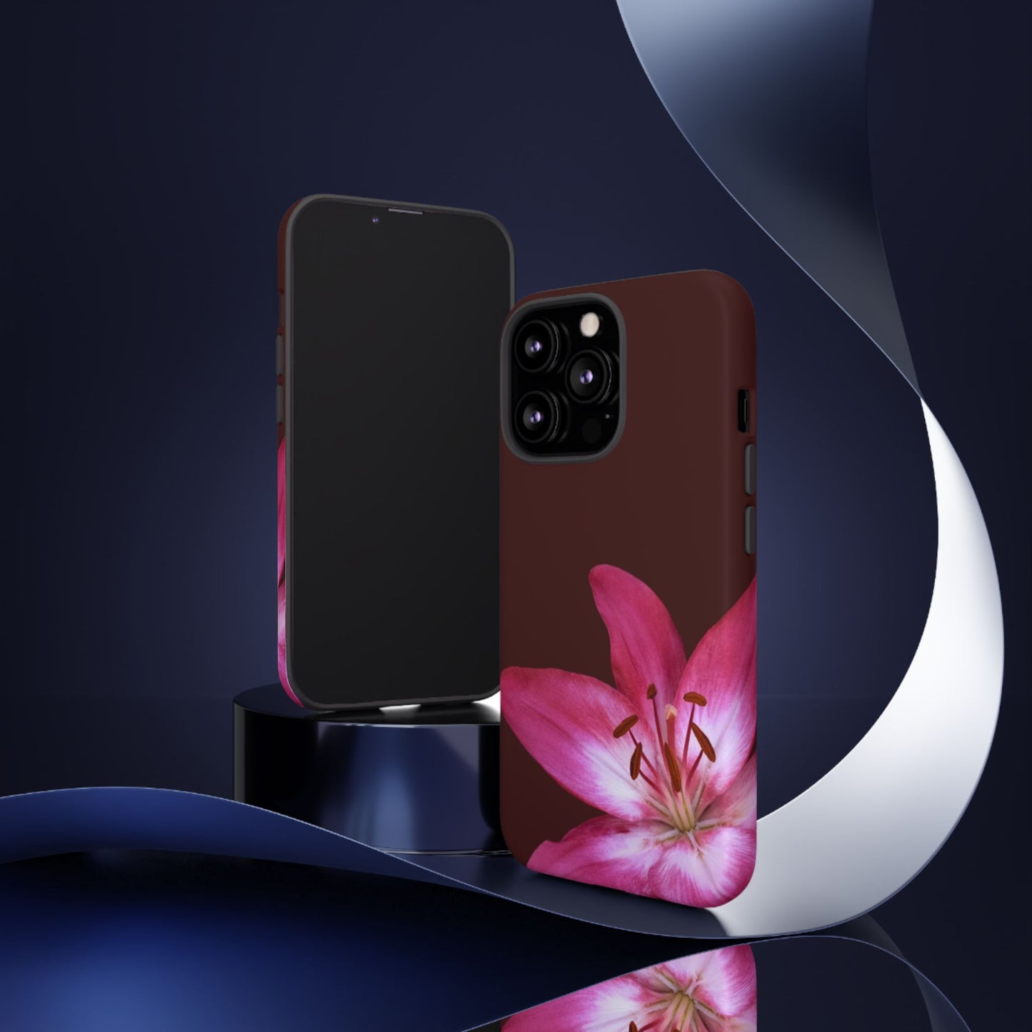 Burgundy Lily Floral – Phone Case Tough Case