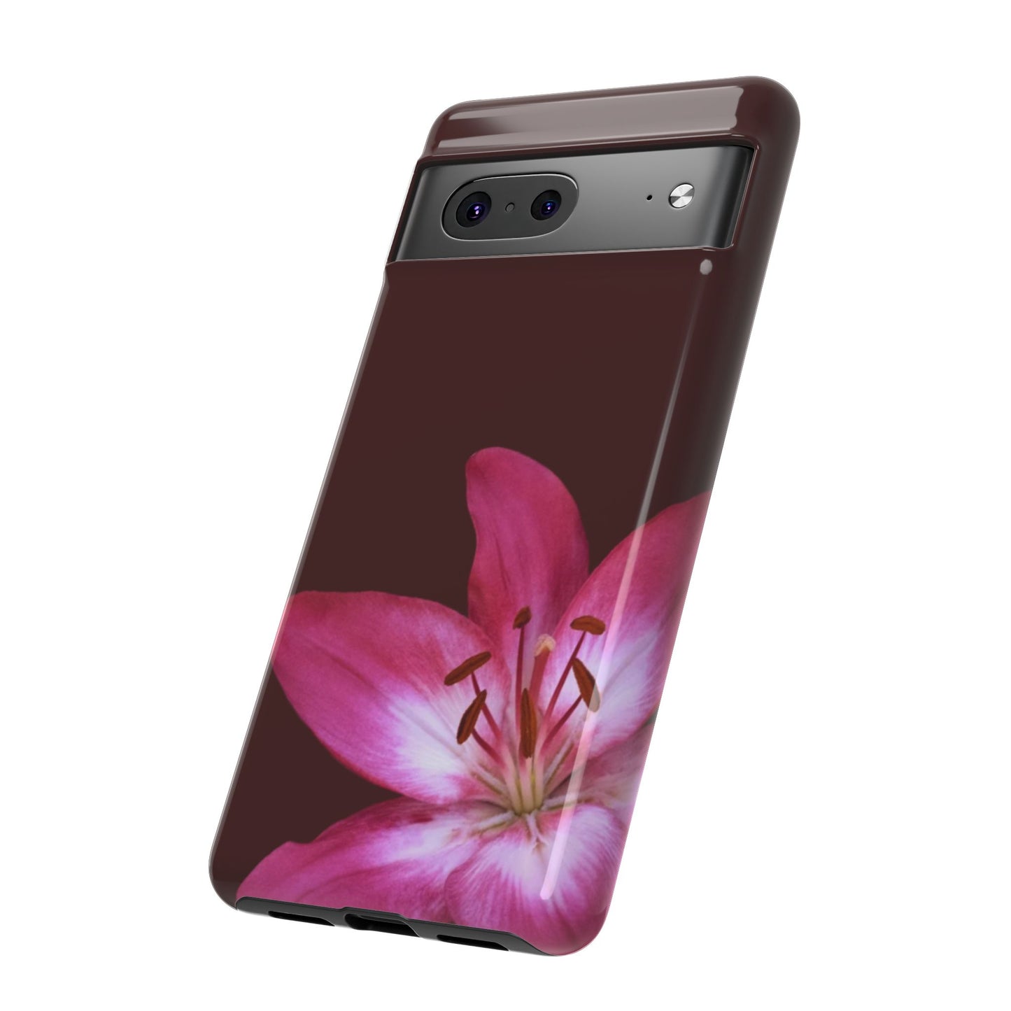 Burgundy Lily Floral – Phone Case Tough Case