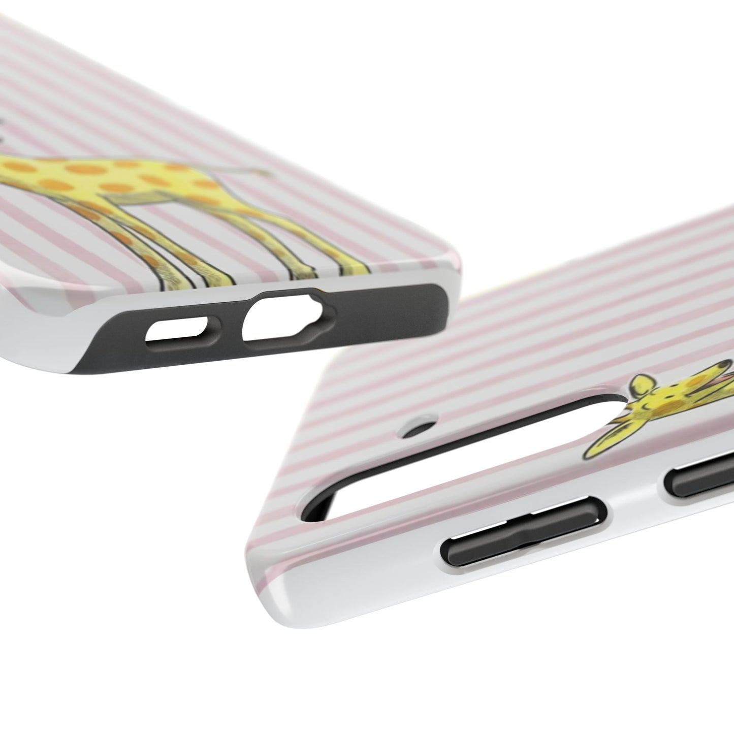 Curious George and Giraffe — Giraffe & Monkey Phone Case Cute Pink Striped Tough Case